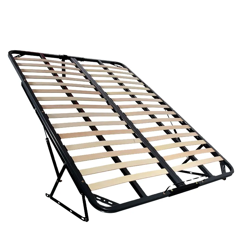 2021ขายร้อนโลหะพับไม้ระแนงเตียงควีนออกแบบกรอบ VT-14.010