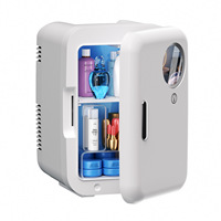 Mini-réfrigérateur 4L avec éclairage LED coloré pour voiture et usage domestique, dégivrage automatique, en PP, idéal pour dortoir étudiant