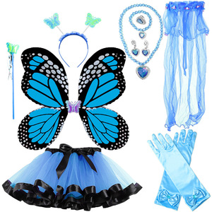 Wholesale Princess Children Girls <strong>Fairy</strong> Costume <strong>Dress</strong> <strong>up</strong> Halloween Party with Butterfly Wings Tutu Wand and Accessories Set - Product Image 2