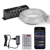 Kit Étoiles Filantes Blanches 12 pièces, Fibres Optiques 0,8 mm, Moteur d'Animation LED 12W, Contrôle par Application Mobile, Résistant à l'Eau pour Effets Étoilés