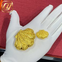 Bijoux en or véritable 24 carats en forme de coquille de palourde, choix de tailles différentes, coquille ouvrable avec perle, bijoux fantaisie, cadeau mémorable