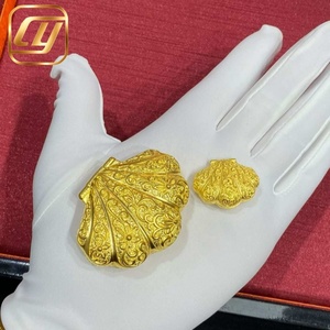 Bijoux en or véritable 24 carats en forme de coquille de palourde, choix de tailles différentes, coquille ouvrable avec perle, bijoux fantaisie, cadeau mémorable - Product Image 3