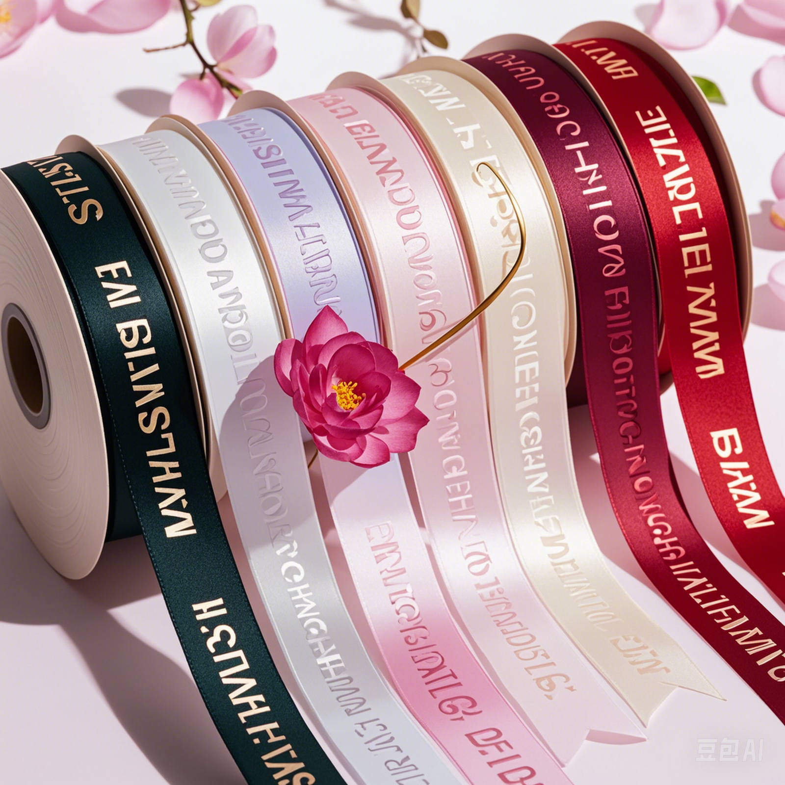 Wholesale Eco-Friendly Double Face Grosgrain Gift Ribbon Custom Sizes Brand Logo Printed Tape 3D Gold Stamping Rayon/Polyester