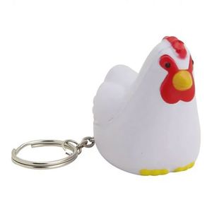 Porte-clés anti-stress personnalisé en forme de poulet, en PU, cadeau promotionnel, publicité avicole à presser - Product Image 2