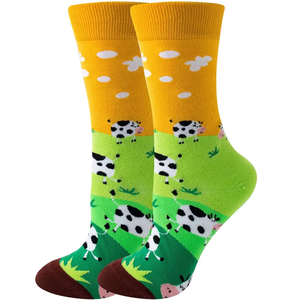<span class=keywords><strong>Chaussettes</strong></span> fantaisie en gros, motif fruits colorés et amusants, en coton, mi-mollet, unisexe, mignonnes, style dessin animé - Product Image 5