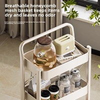 Chariot utilitaire pliable en acier au carbone pour rangement, idéal pour cuisine, salle de bain, chambre et snacks - Vente en gros