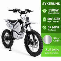 SYKERUNS X7 5500W off Road Electric Dirt Bike High Torque Enduro 60V Lithium Battery LCD Display Trail Riding US Warehouse