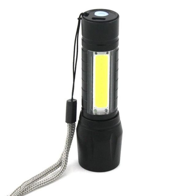 Rechargeable Led + Cob Flashlight Torches with Zoom Mini Work Light
