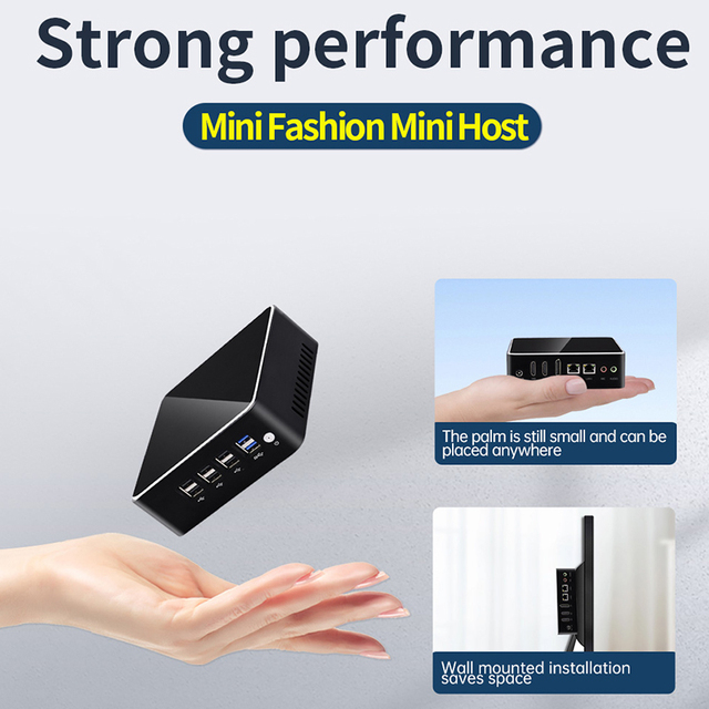 ZOOMWIN New Mini PC N100 8GB 16GB RAM 128GB 256GB 512GB SSD 2*HD+DP 4K Display Gaming Office Business Cheap Desktop Computer
