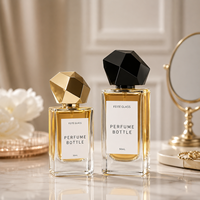 Flacon de parfum en verre transparent personnalisé de qualité supérieure, 30 ml, 50 ml, 100 ml, vaporisateur à fine brume, ensemble de flacons vides avec logo imprimé à l'écran