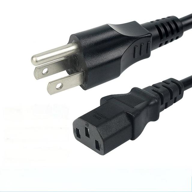 Cable for Monitor Pc Desktop Printer Scanner 10amps Ul Approved 18/3 Ga Nema 5-15p to 14 Awg Universal Power Cord Iec320 C13
