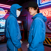 Setelan Olahraga Windbreaker 2 Potong YYSY OEM Custom Zip up, Setelan Tracksuit Pria Bahan Nylon