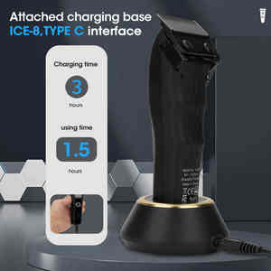 <span class=keywords><strong>Tagliacapelli</strong></span> <span class=keywords><strong>Professionale</strong></span> ODM con Motore Magnetico da 9500RPM, Lama 5cr DLC, Base di Ricarica e Cover Sostituibile - Product Image 6