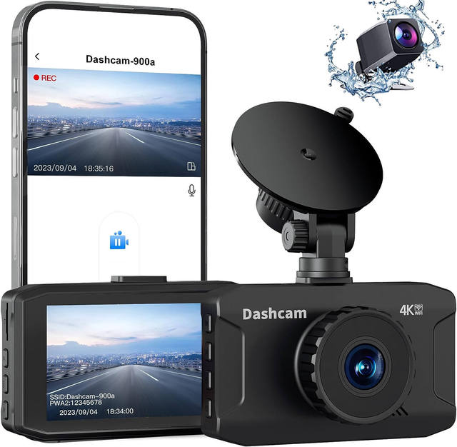 Dash Camera for Cars Car Black Box with G-Sensor Support ACC Parking Monitoring Function DUAL Dash Cam 4K+1080P 3 Inch WiFi