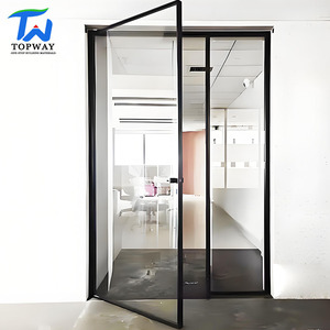 Puerta Pivotante Moderna <span class=keywords><strong>de</strong></span> Aluminio y Vidrio Templado para Uso en Hospitales, Apartamentos, Oficinas y Villas - Product Image 5
