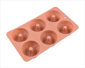 Moldes reutilizables de silicona para rosquilla, herramientas caseras <span class=keywords><strong>con</strong></span> salsa de chocolate, sin BPA, 6 cavidades - Product Image 2