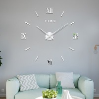 Jam Dinding Digital Quartz Modern Minimalis Senyap Kreatif Satu Sisi Lampu Malam Dekorasi Rumah 3D DIY Akrilik