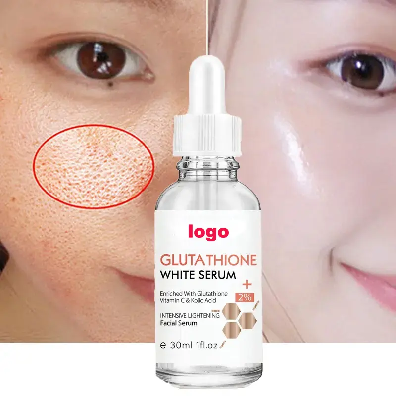 OEM Vitamin C Kojic Acid Skin Whitening Facial Serum for Dark Spots Remover Glutathione skin care Serum Facial