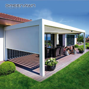 Pérgola de Madera <span class=keywords><strong>para</strong></span> Jardín, Personalizada, <span class=keywords><strong>para</strong></span> Exteriores, 3x3m, Tipo Veranda, Greenawn, con <span class=keywords><strong>Lona</strong></span> - Product Image 1