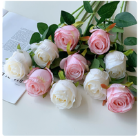 Realistische Rosen Künstliche Seidenblumen-Bouquets Handgefertigte Natürliche Arrangements Hochwertige Bionische Dekoration 50cm für Restaurants
