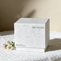 Boîte à bougies aromatiques en papier rigide blanc personnalisé avec gaufrage, pour cosmétiques, soins de la peau, emballage de luxe, boîte cadeau