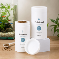 Conteneur de stockage rond pour aliments pour animaux de compagnie, réutilisable, de qualité alimentaire, écologique, pour aliments pour poissons, aquarium, emballage personnalisé