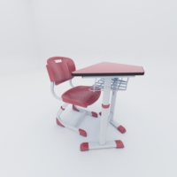Chaises d'école modernes Juren sans dossier, durables, en forme de C, moulées par injection, avec cadre métallique réglable en hauteur pour les écoles