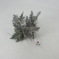 Feuilles floquées artificielles de haute qualité, branche de Miller poussiéreux floquée au toucher réel artificiel pour arrangement floral