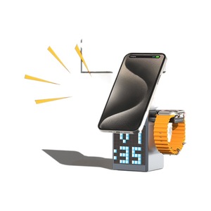 <span class=keywords><strong>Chargeur</strong></span> sans fil multifonction six-en-un pour haut-parleur, réveil, microphone, compatible avec la charge magnétique - Product Image 4