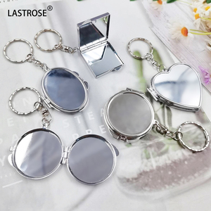 Haute qualité Sublimation blanc métal poche Compact miroir porte-clés cosmétique Mini porte-clés miroirs <span class=keywords><strong>de</strong></span> <span class=keywords><strong>maquillage</strong></span> pour femmes filles - Product Image 3