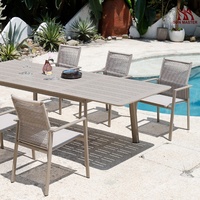 Ensemble de meubles de salle à manger d'extérieur Table de patio Ensemble de jardin pour restaurant Table et chaises de salle à manger d'extérieur extensibles Transformer