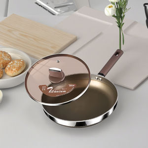 ชุดเครื่องครัวสแตนเลสเคลือบไทเทเนียม 7 ชั้น หนาพิเศษ ราคาโรงงาน กระทะขอบตรง พร้อมฝาแก้ว - Product Image 4