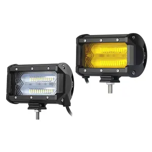 5 אינץ לבן צהוב LED אור בר 12V 24V 72W ספוט קרן LED עבודת אורות בר עבור offRoad ג 'יפים משאית SUV טרקטורונים טרקטור 4WD