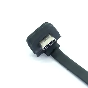 Custom Made USB 2.0 A Male To 180 Degree Type C Male FPC Wire Data Cable Fast Charging Cable For Mobile Phone