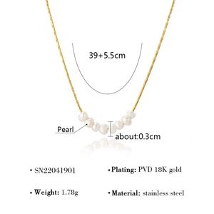 Wholesale Pearl Necklace <b>Cross</b> Border Multi Reliable Personalized Design Support White Gold Plated Look Color Retention Time - Product Image 6