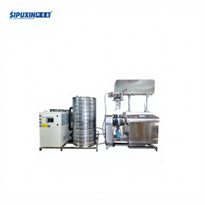 Homogénéisateur sous <span class=keywords><strong>vide</strong></span> à chauffage électrique et levage, mélange bidirectionnel, équipé d'un système de pesage PLC, d'un refroidisseur 10PH, d'une pompe 25L et d'une télécommande - Product Image 1