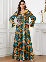 Robes ethniques musulmanes du Moyen-Orient à manches longues, longueur ras du sol, en polyester, grandes tailles, tendance et best-seller pour l'été