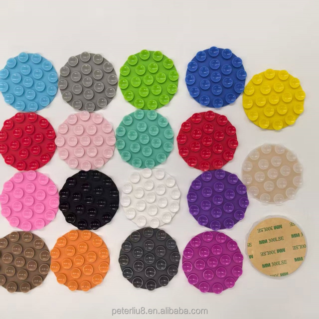 Waterproof Flexible Round Silicone Mobile Phone Holder Suction Cup Pads Mount with Adhesive for Desk Use