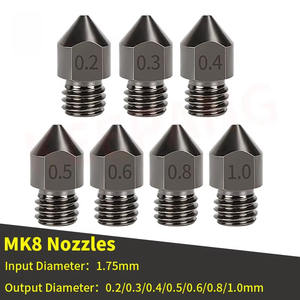 Boquilla de Acero Endurecido MK8 para <span class=keywords><strong>E3D</strong></span> <span class=keywords><strong>V6</strong></span> - Boquilla de Impresora 3D Resistente al Desgaste y a la Corrosión, Compatible con Filamentos Abrasivos - Product Image 2
