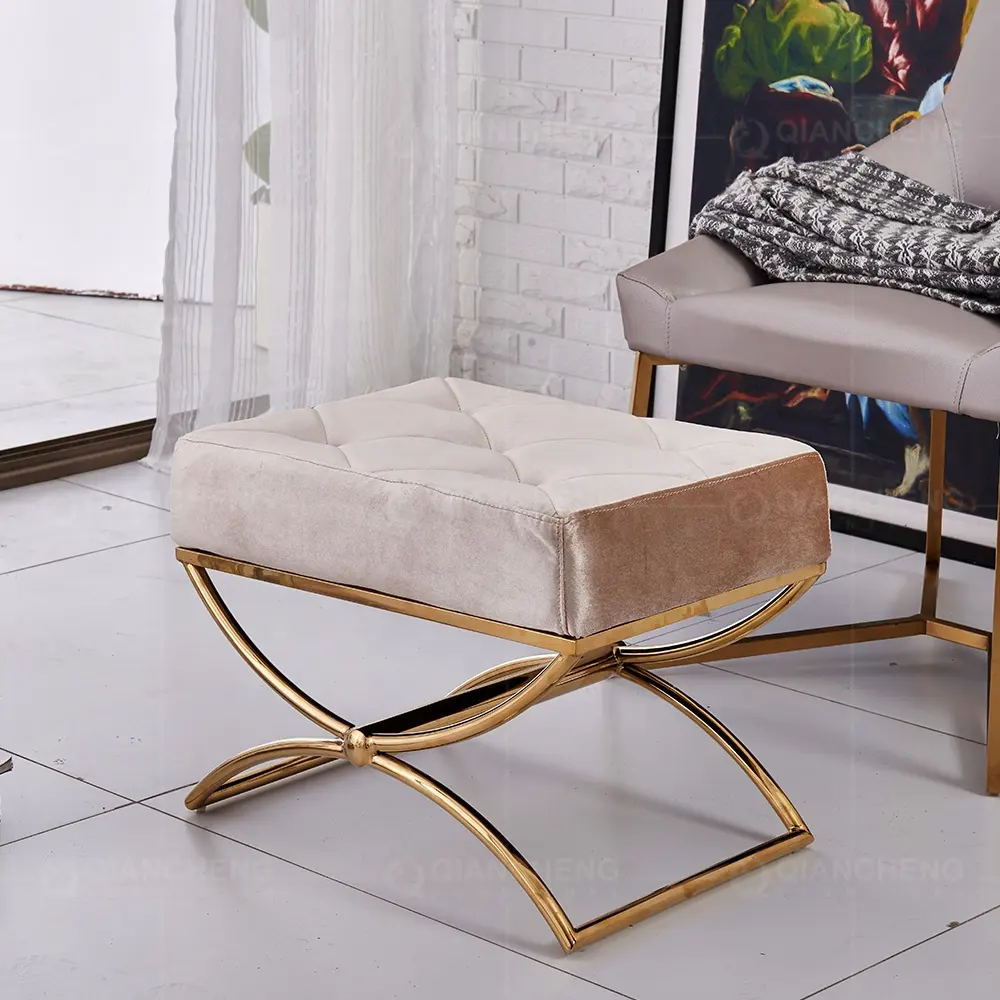 Moda sandıklı tabure metal taban tuvalet masası adım dışkı İtalyan tasarım stilist sandalye ev otel için boş sandalye