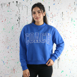 เสื้อฮู้ด COACH สีกรมท่า ผ้าฝ้าย 100% ปักลาย คอเสื้อกว้าง สไตล์วินเทจ แนวสตรีท ดีไซน์หรูหรา - Product Image 1