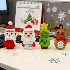 Kit <span class=keywords><strong>de</strong></span> Patatas Positivas: Adornos <span class=keywords><strong>de</strong></span> Muñeco <span class=keywords><strong>de</strong></span> Nieve y Reno Tejidos a Mano al por Mayor <span class=keywords><strong>para</strong></span> Regalos, Expresión <span class=keywords><strong>de</strong></span> Energía Positiva, Artesanía <span class=keywords><strong>de</strong></span> Tela - Product Image 2