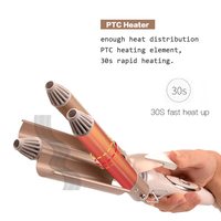 Fer à friser double tension 3 barils en céramique Outil de coiffage électrique PTC Heater LCD Waving Barrel Iron for Household Use