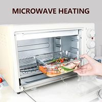 Pot de conservation alimentaire moderne en verre borosilicate de haute qualité, carré, compatible micro-ondes, sans BPA, écologique, avec couvercle à clapet - Idéal pour le camping