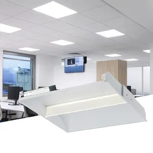 Luminária embutida de teto de iluminação halcon, regulável, para painel, 24w, 36w, 42w e 50w, lâmpada de troferta de aço