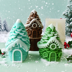 J10-422 Molde de silicona para velas artesanales con forma de piña, para velas de yeso DIY, decoraciones navideñas de piña, artículos de sombrerería - Product Image 1