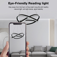 Meilleur vendeur, lustre au design artistique moderne, salon intérieur, télécommande, variateur d'intensité, lampe suspendue LED pour la protection des yeux