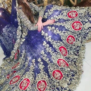 ชุด lehenga choli ชุดแต่งงาน lehenga choli กับงาน zari หนักในผ้าโพลีเอสเตอร์-2019 - Product Image 3