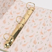 Organisateur de documents à 3 anneaux en tissu de lin personnalisé, couverture rigide, intérieur floral, fournisseur en gros OEM ODM, usine, vente en gros
