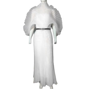 Nouvelle <span class=keywords><strong>Robe</strong></span> Longue Plissée Élégante <span class=keywords><strong>pour</strong></span> Femme Été, <span class=keywords><strong>Grande</strong></span> <span class=keywords><strong>Taille</strong></span> Décontractée <span class=keywords><strong>pour</strong></span> Fête, en Mousseline <span class=keywords><strong>de</strong></span> Soie Couleur Unie Hautement Durable - Product Image 5